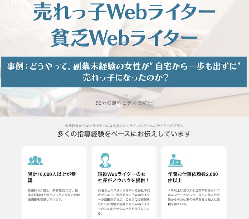 西田あずさのライターズプラスについて